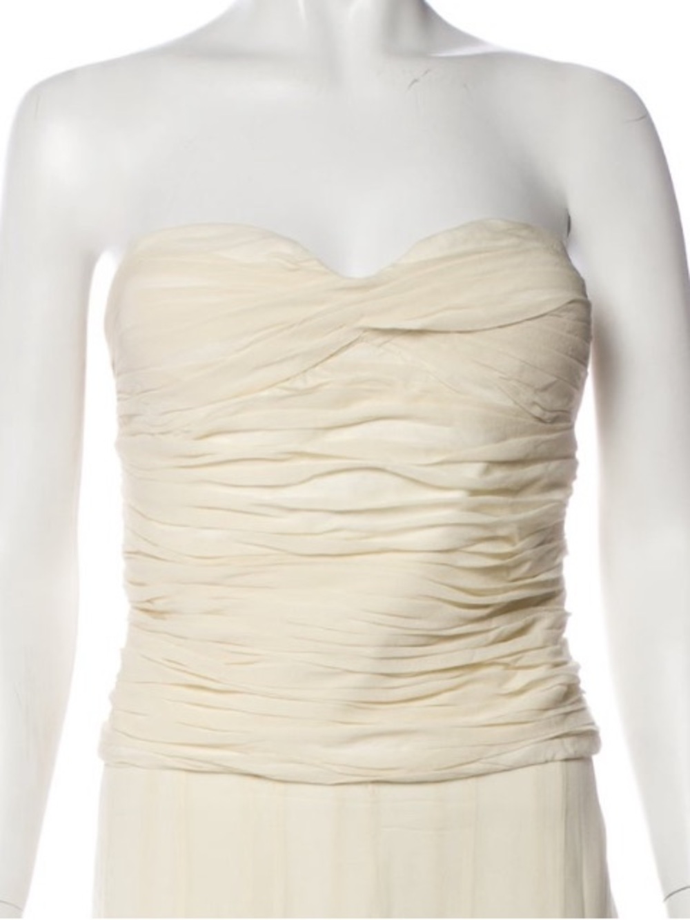 Issue New York Silk Cream Ruched Corset Top
